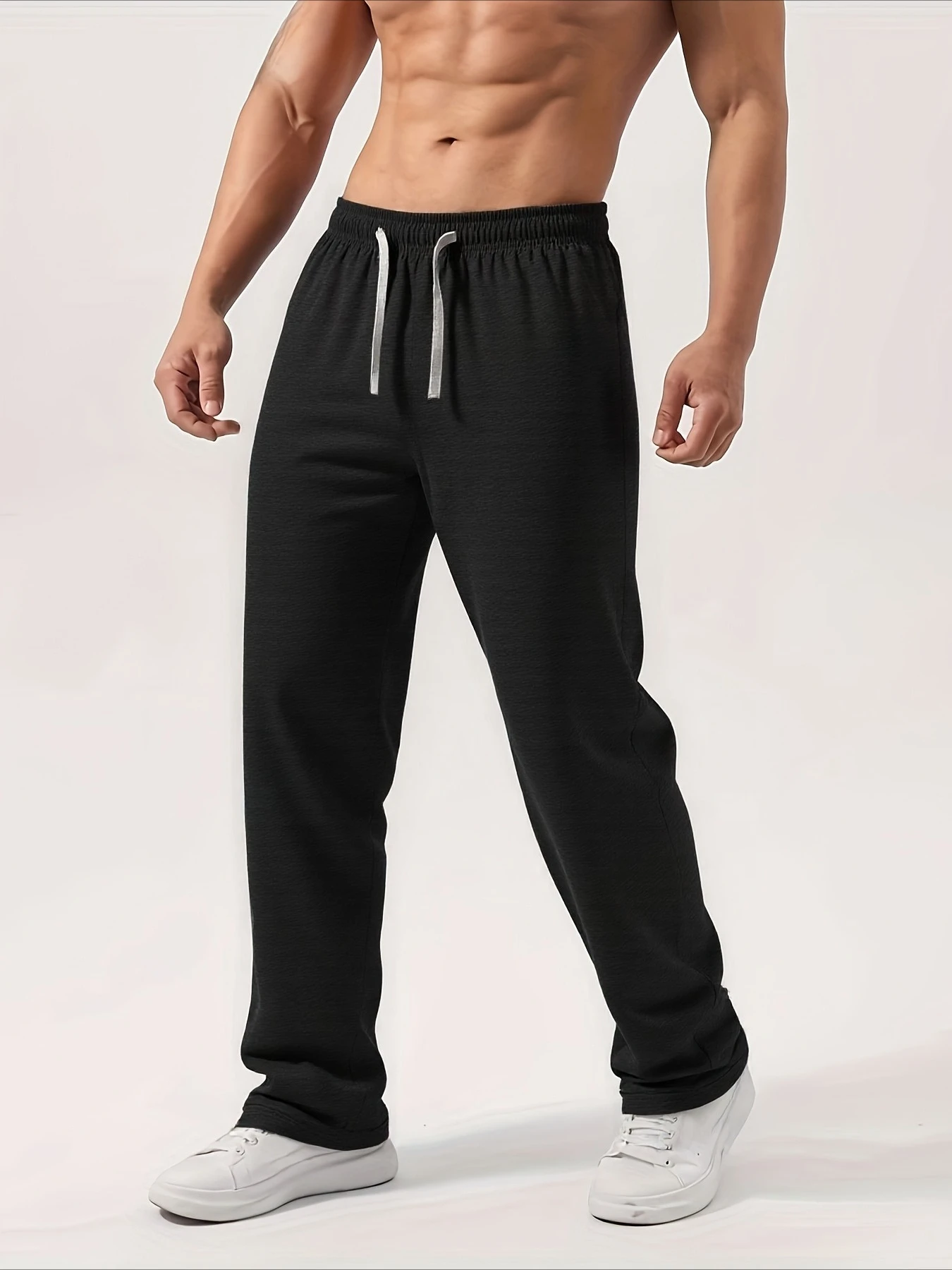 

Men'S Soft Stretchy Casual Sweatpants Loose Fit Solid Gray Perfect for Gym Hiking Outdoor Activities Gym Pants Apparel Fit Pants