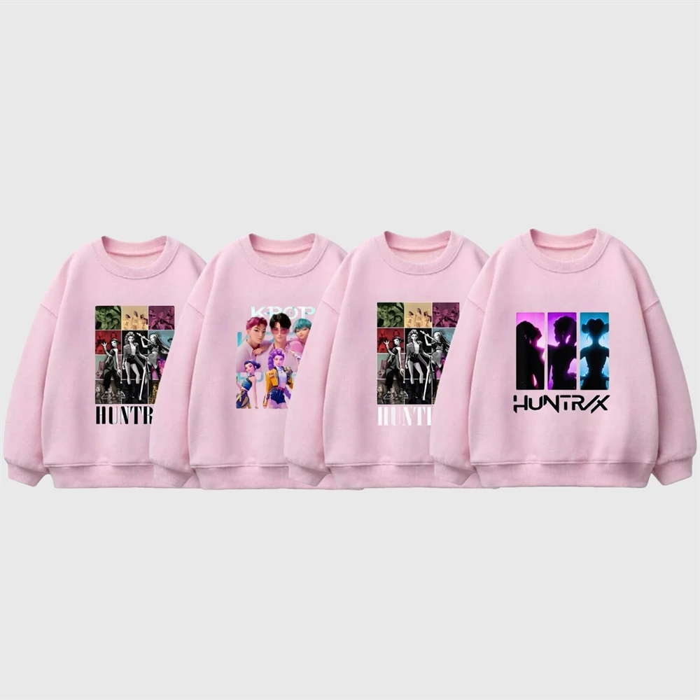 

Толстовки для девочек, модная популярная одежда, розовая толстовка с капюшоном, новый дизайн, топы с длинными рукавами, простые универсальные пуловеры для детей