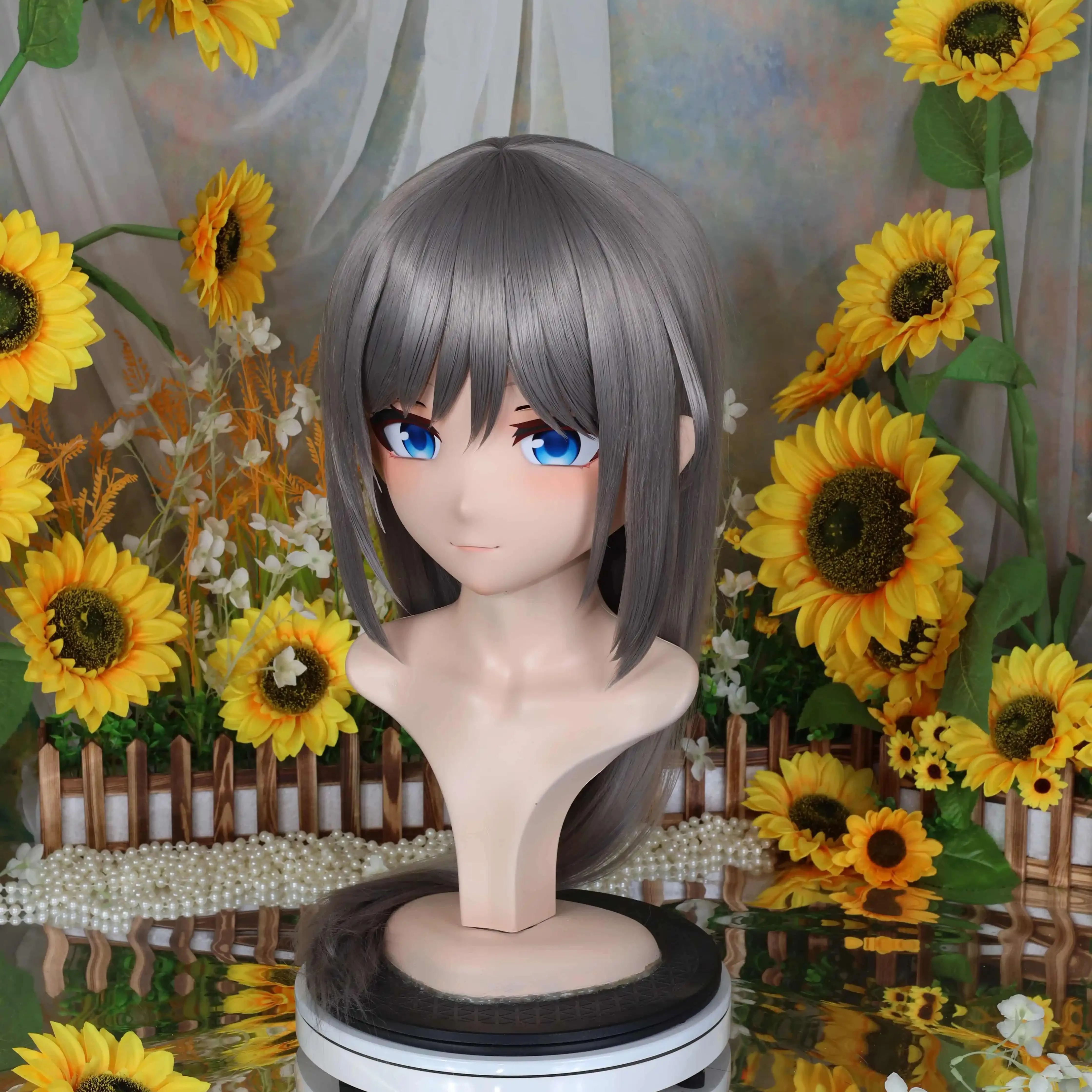 Kigurumi 회색 바람 NFD 풀 헤드 잠금 코스프레 헤드 쉘 소품 의상 애니메이션 게임