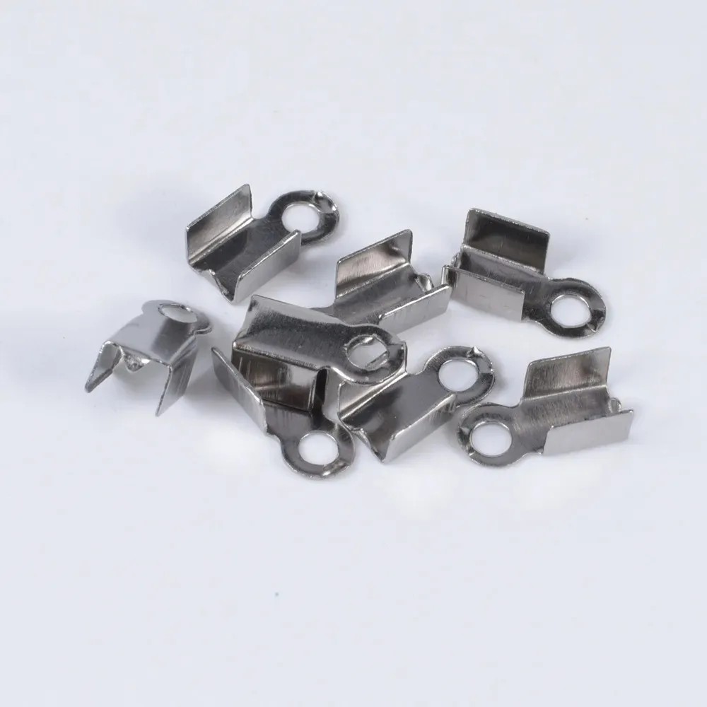 200 قطعة 3*6 مللي متر السلس مقطع صغير سوار الجلود حبل كليب مشبك DIY بها بنفسك اليدوية مجوهرات اكسسوارات