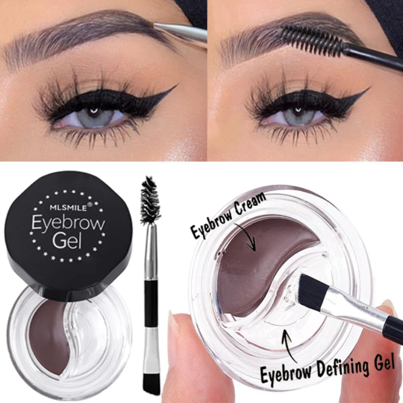 

Natural Dyeing Eyebrow Cream With Brush Waterproof Lasting Transparent Eyebrow Setting Gel Enhancers Brow Tattoo Tint Cosmetics