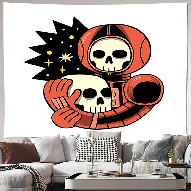 Tapiz de galaxia espacial, astronauta, Luna, estrellas, universo Celestial, colgante de pared, decoración del hogar, dormitorio, habitación estética
