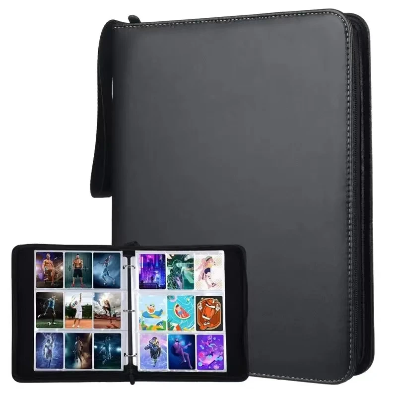 900 Pockets Card Binder Sleeves with Zipper Double Sided Pockets Card Holder Carry Card Case for TCG CCG Pokemon Card Storage