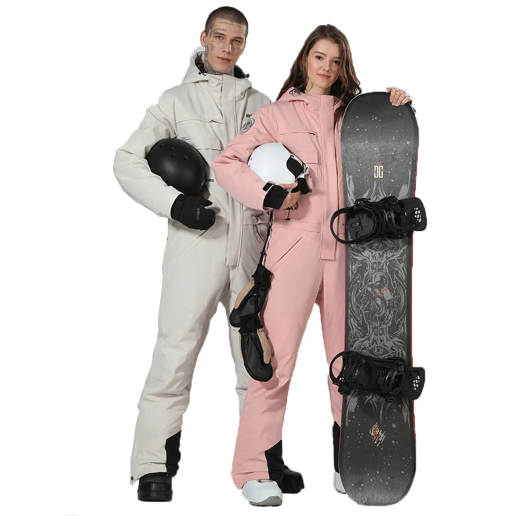 

Winter Waterproof Windproof Breathable One-piece Ski Suit Wear Men Women Skiing Set Snowboard Clothing