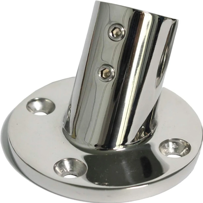 45 Degree Round Base Hand Rail Fitting 316 SS Marine Grade For Boat Yacht 1'' OD Tube Rail Hardware