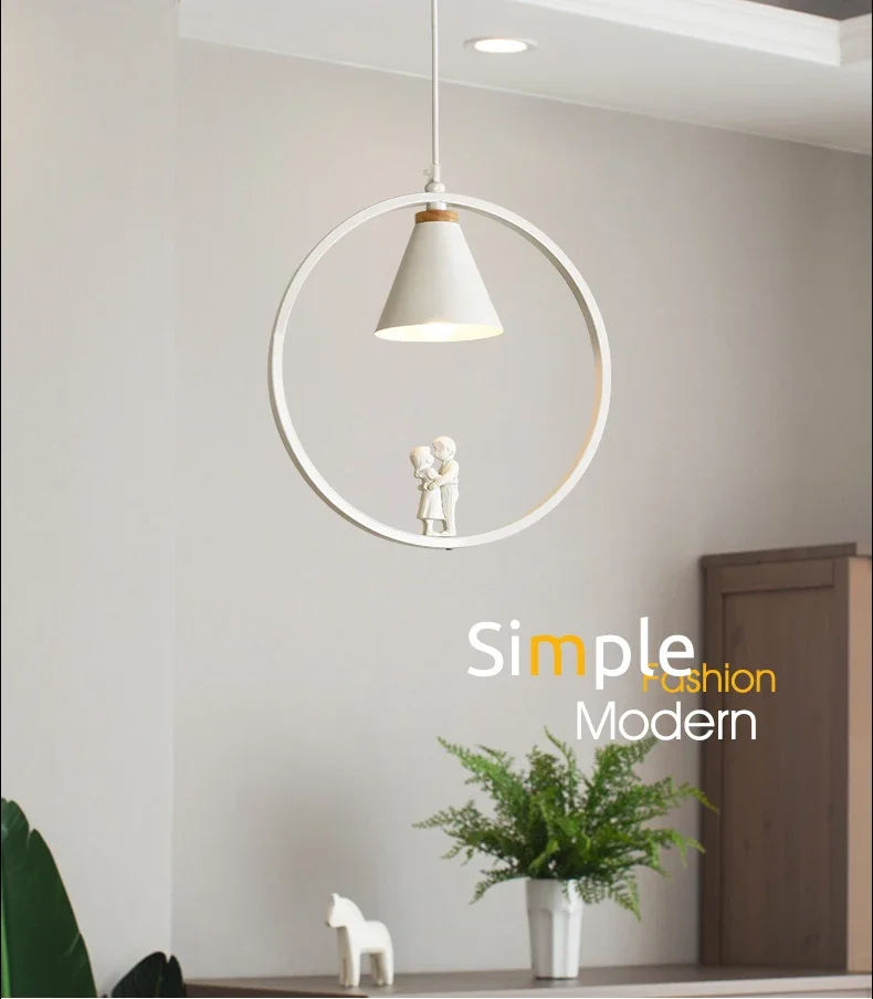 

NEW Qiseyuncai Nordic small chandelier modern simple single head couple restaurant creative bedroom bar lighting free shipping