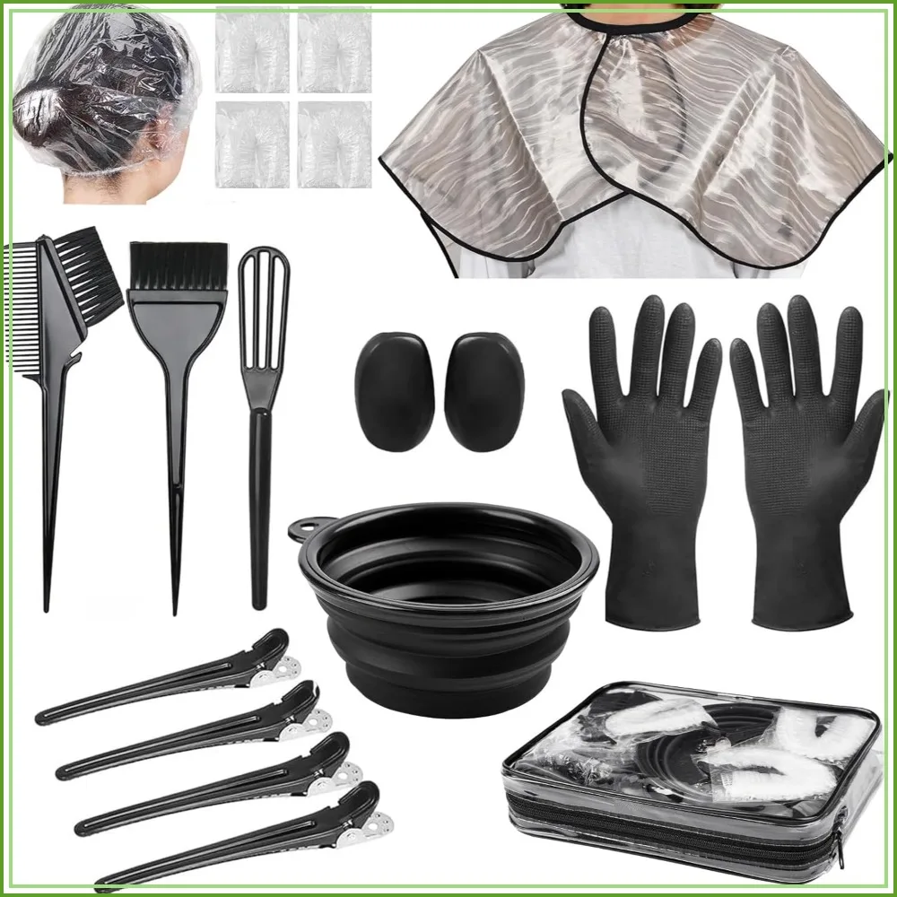 

19 Pcs Professional Hair Bleach Kit with Dye Brush, Bowl, Clips, Applicator, Earmuffs for Home Highlighting & Coloring