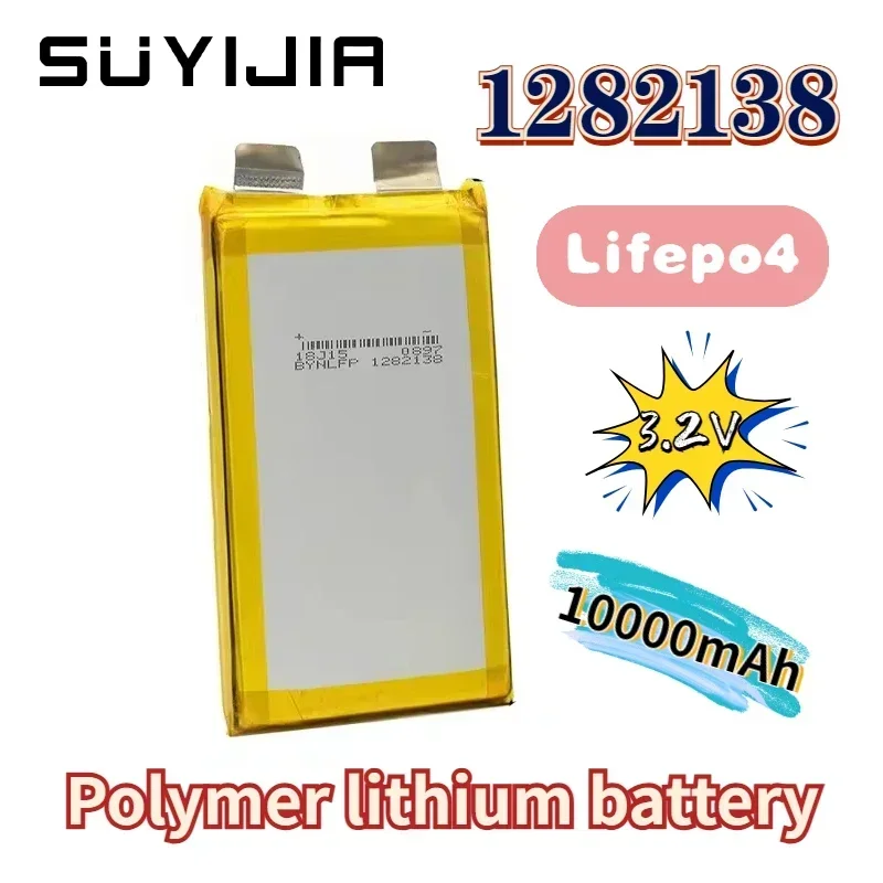 1282138 3.2V10000mAh  Lifepo4 Lithium Iron Phosphate Battery High Capacity for Electric Bicycle Tablet PC GPS DVD Backup Battery