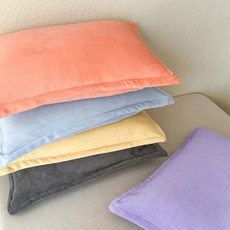 1pc 50x80cm Flannel Pillowcase 100% Home Bedding Super Soft Floral Pillow Cover Ruffled Pillow Case Dorm Girl Room Decoration