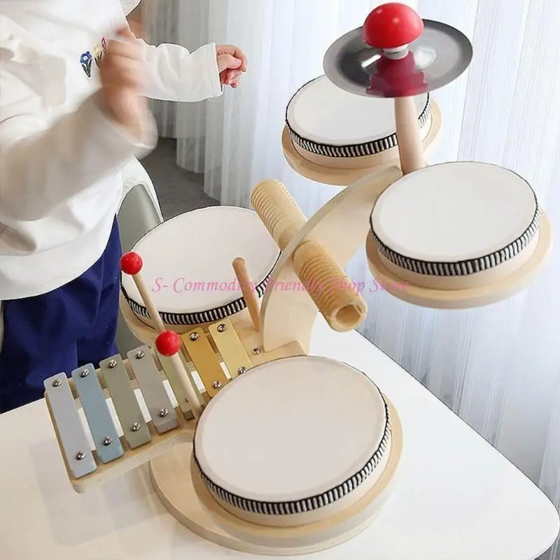 85AE 5in1 ไม้เครื่องดนตรีของเล่นเด็กอนุบาล Orff เพลงของเล่นเด็กของขวัญ
