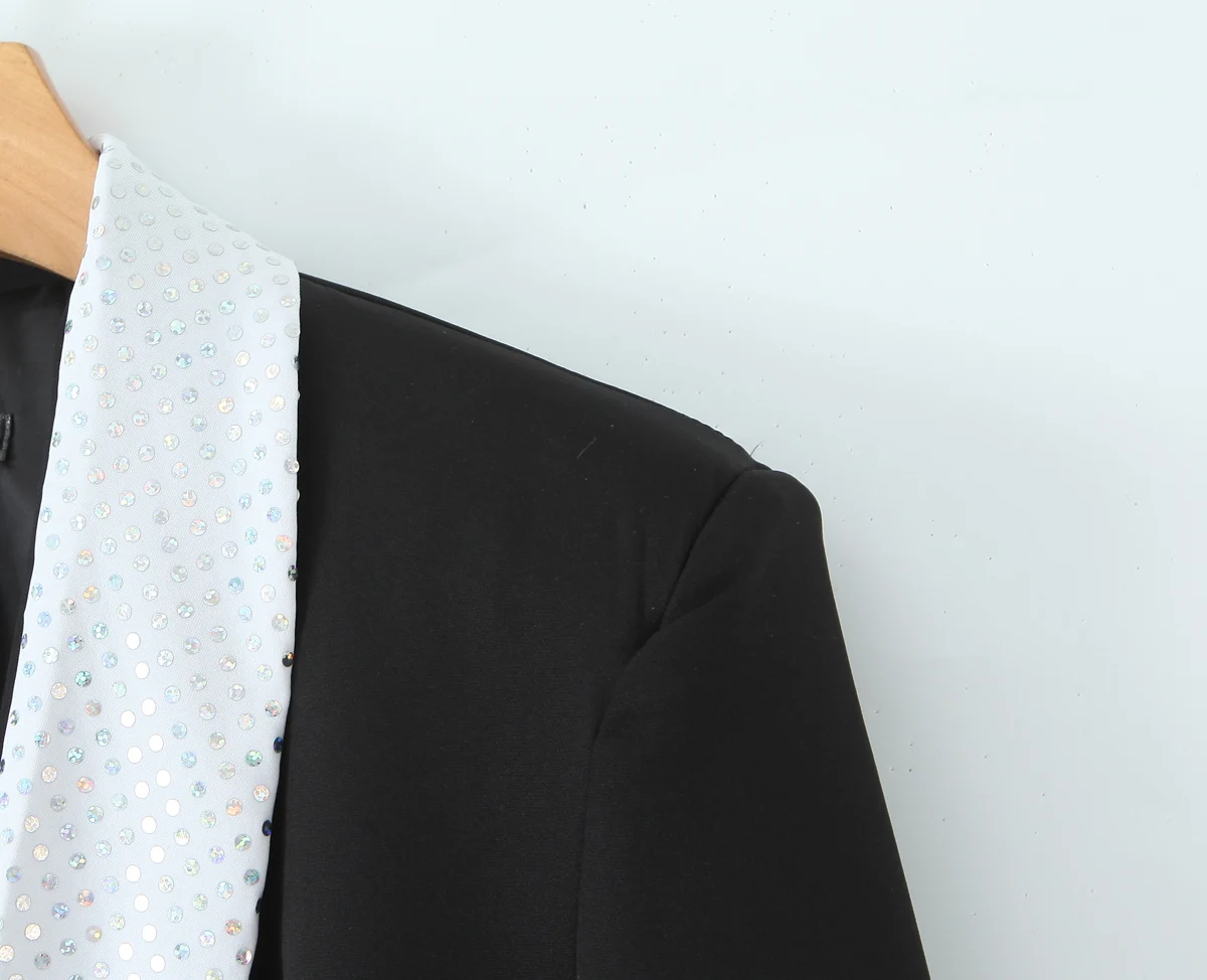 KONDALA Eleganter Damen-Dinner-Blazer mit Pailletten-Dekoration, weißer Ausschnitt, Blazer 2025, Frühling, Herbst, Mode, Dating, formeller Damen-Blazer