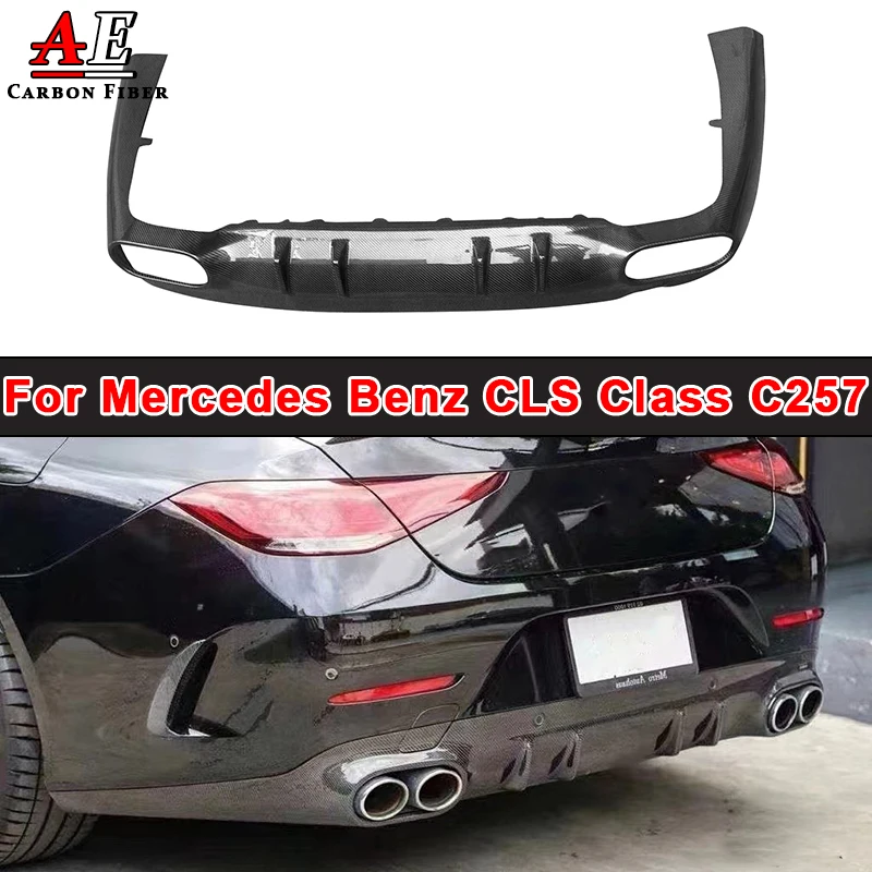 Carbon Fiber Rear Bumper Lip Diffuser For Mercedes Benz CLS Class C257 CLS53 CLS63 Side Splitter Apron Guard Spoiler Body Kit