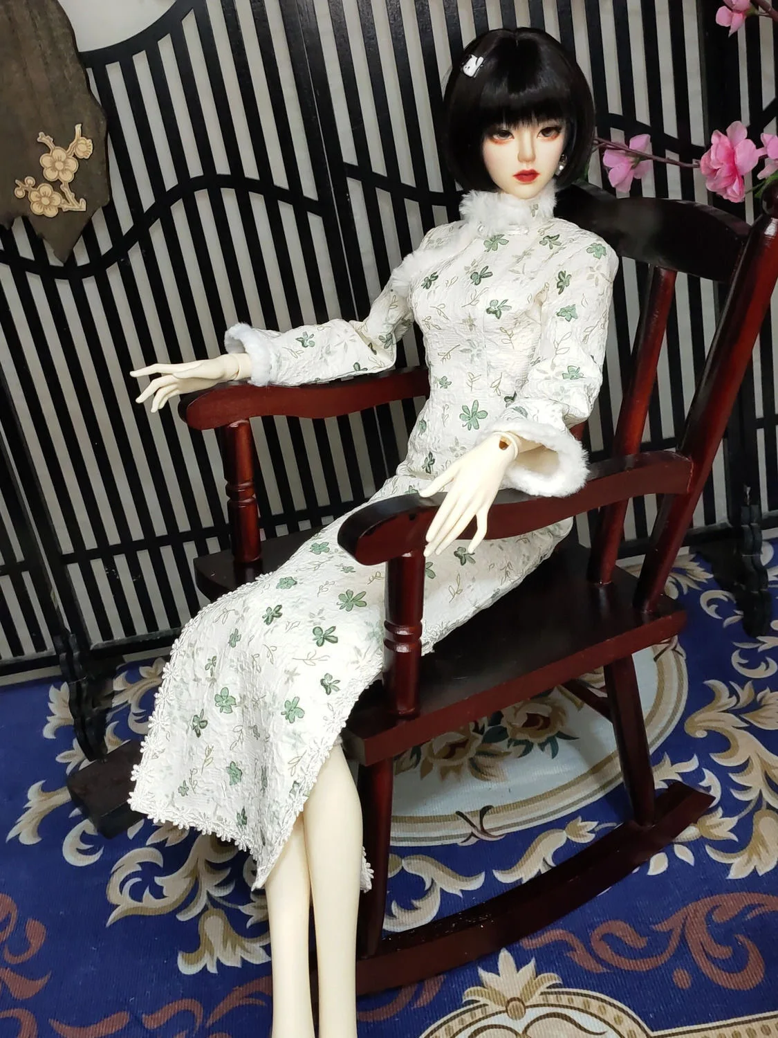 Moda Debisheng Yeluoli Cheongsam, 1/3 BJD AS60 Boneca Roupas Vestido 1 Peça