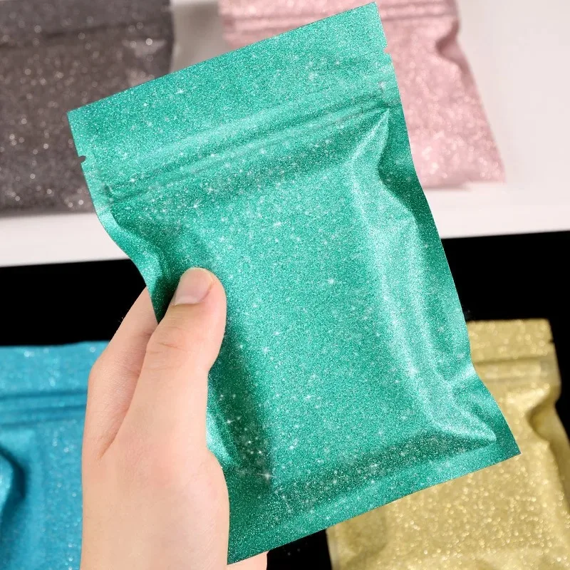 

100PCS Flat Bling Ziplock Bags - Flat Aluminum Foil Pouches for Jewelry, Tea, Spices, Crafts Jewelry& Party Favor Gift Packaging