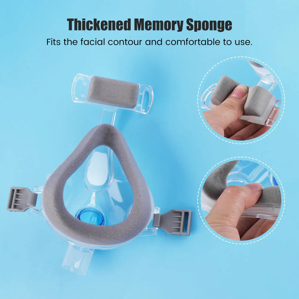 Maschera integrale CPAP con cinghie da 4 pezzi per copricapo CPAP, respiratore con cinturino regolabile per cuscino da viaggio antirussamento