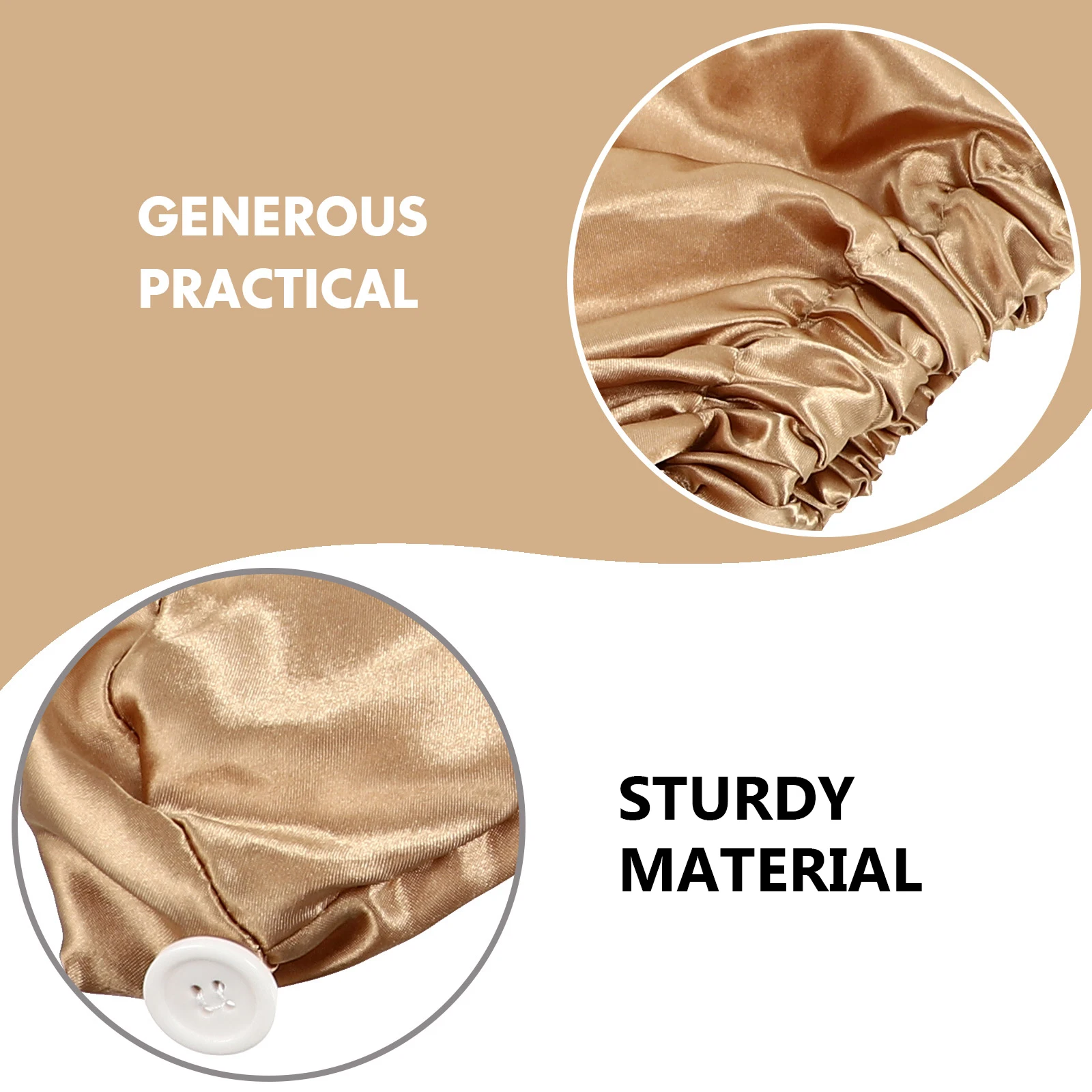 

2Pcs Premium Satin LongCylinder Nightcaps With Buckle For Thick Hair Exquisite Workmanship Durable Beauty Hair Hats