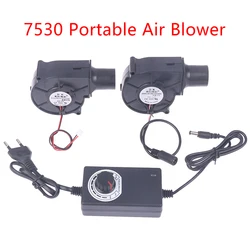 DC 12V/24V Portable Air Blower 2500R Centrifugal Radial Air Cooler 7530 Smelting Metal Fan BBQ Blower Charcoal Cooling Fan