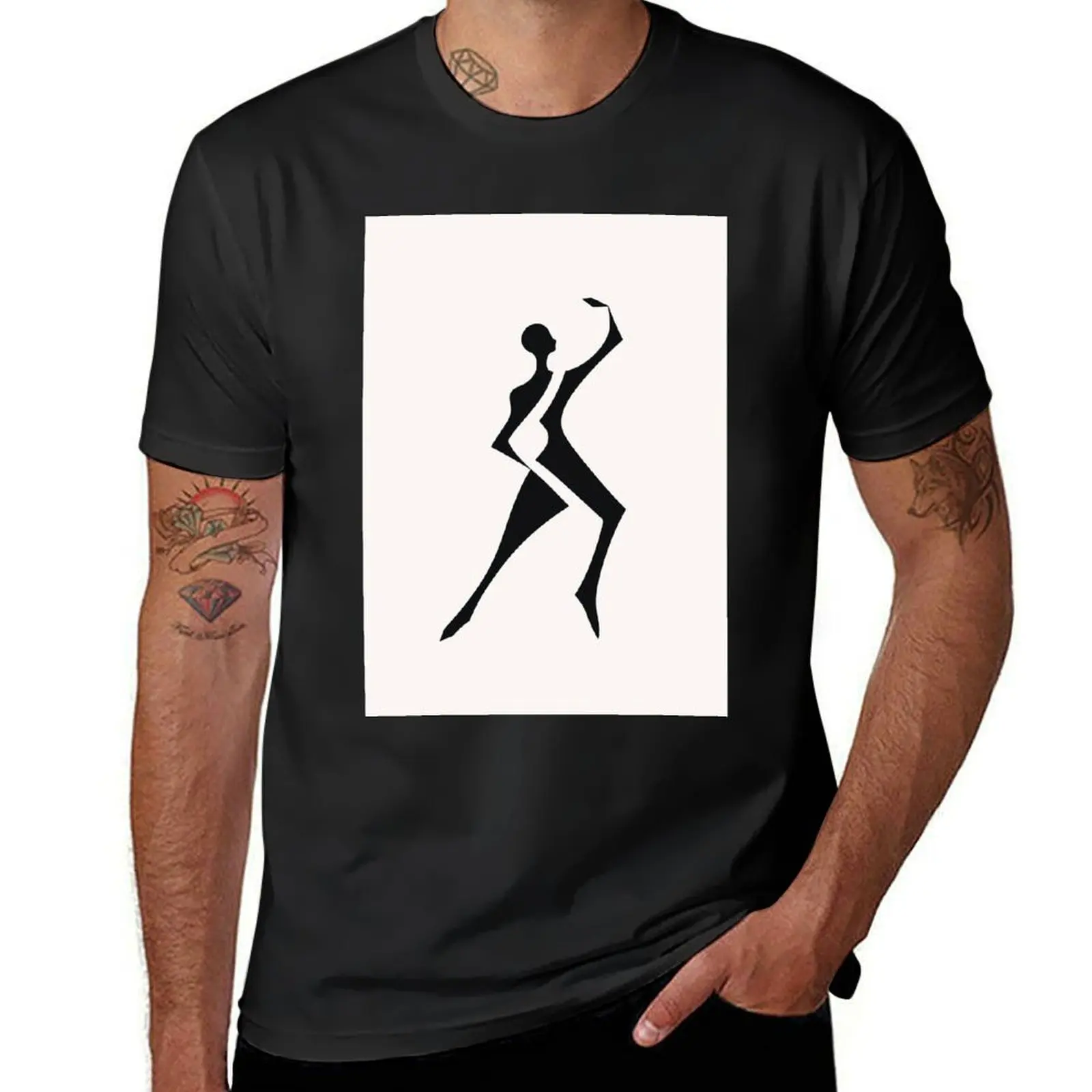 Dancer in the abstract. Black and white image of a dancer posing T-Shirt vintage heavyweights Short sleeve tee men