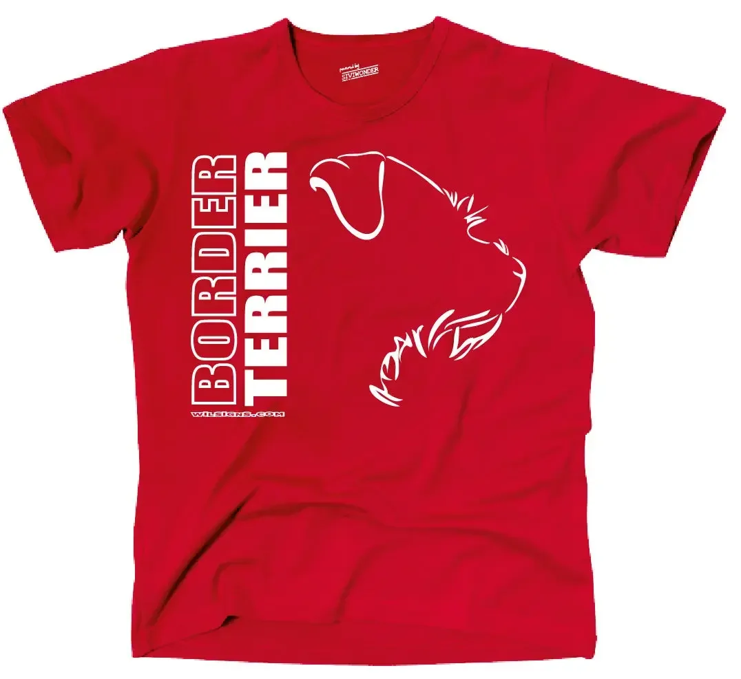 Print Round Neck Man TWILPROF T-Shirt Hunde Hund BORDER TERRIER Im Profil Wilsigns Siviwonder Print T-Shirts