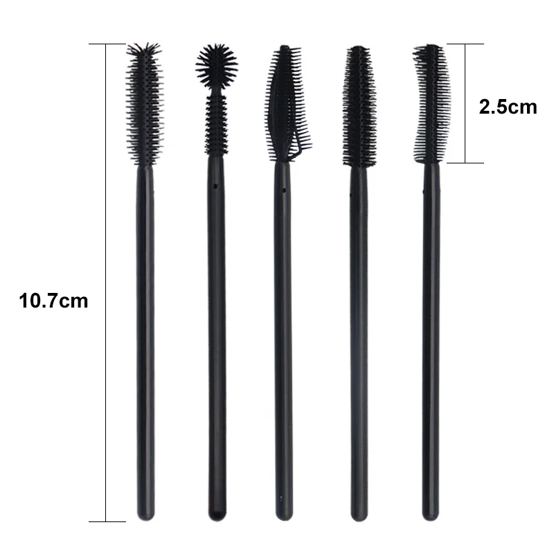 50 pçs descartáveis silicone cílios escovas aplicador olho lash rímel varinhas escova extensão de cílios ferramentas de maquiagem feminina