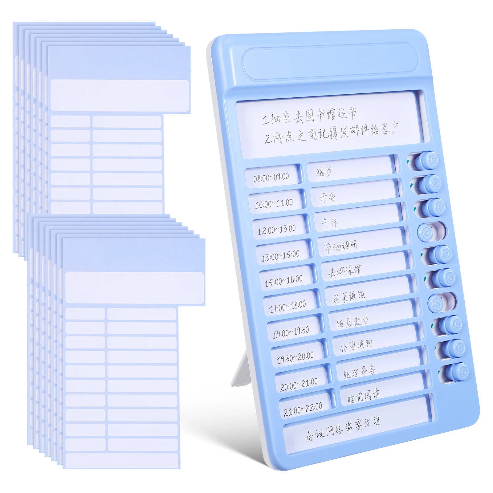 

Blue Habit Tracker Board Clear Layout Sliding Design Smooth Mover Wall Desktop Daily Routine Planner Chore Chart Visual