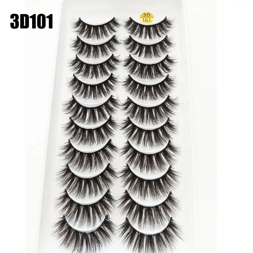 Faux cils en poils de vison 3D, volumineux et épais, sans cruauté animale, pour un maquillage des yeux effet volume intense, extension de cils