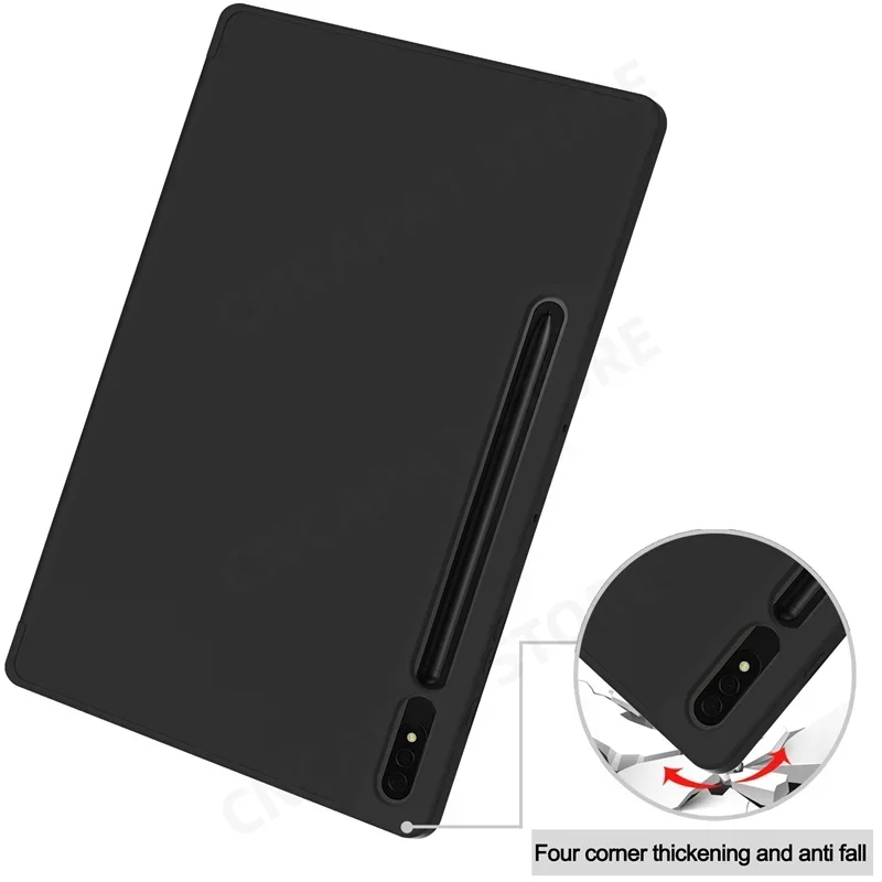 Funda fina para samsung galaxy tab s9 plus 12.4 "caso inteligente SM-X810 SM-X816B SM-X818U lápis titular capa com tpu escudo traseiro