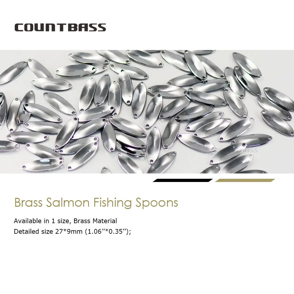 COUNTBASS 50pcs 1.8g ( 1/16oz) Brass Fishing Trout Spoon Blanks Unpainted Angler's Lures Fish Tackle