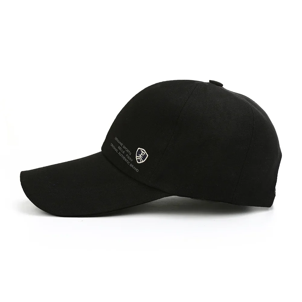 

Black Solid Letter Print Baseball Cap Adjustable Snapback Dad Hat UV Protection for Men Women Outdoor Golf Summer Sports