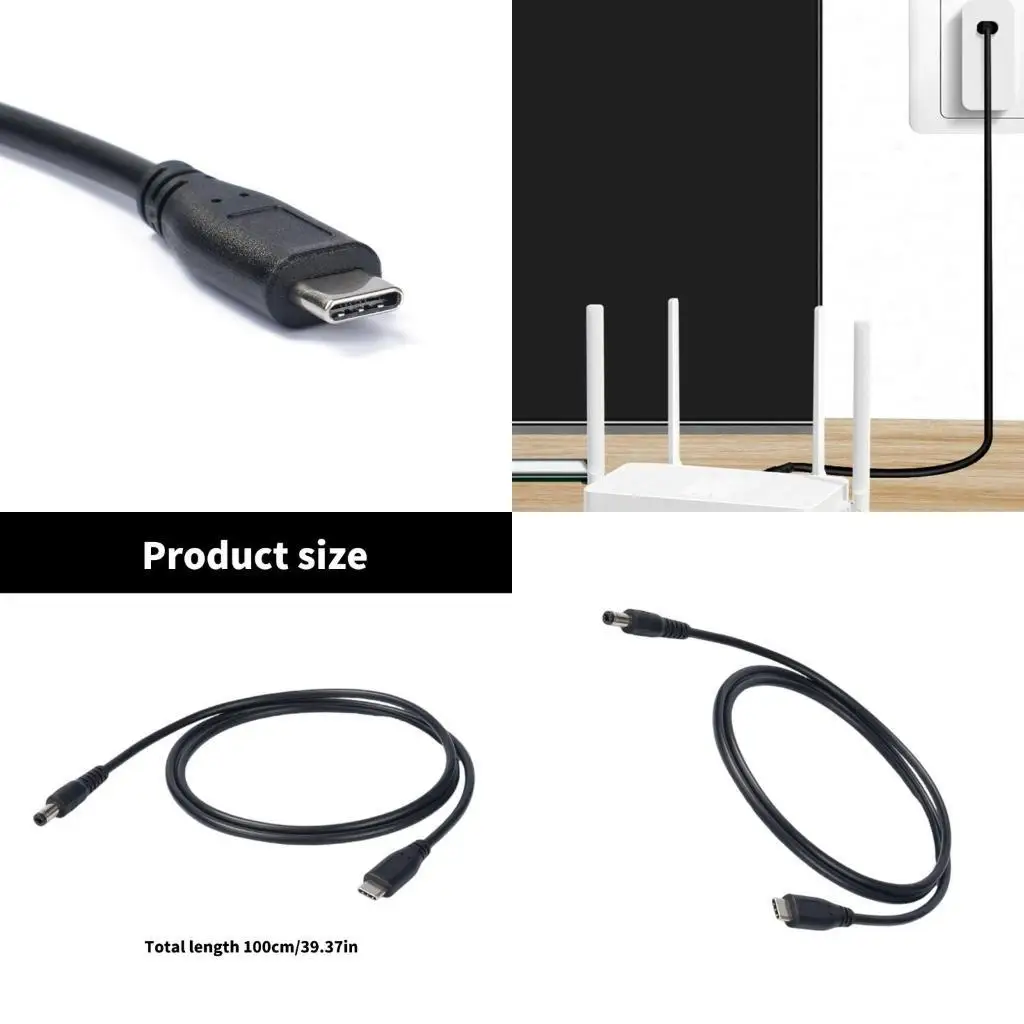 

R53C Type C to 5.5x2.5 Power Cord Charging Cable Male to Male Connector Adapter Wire