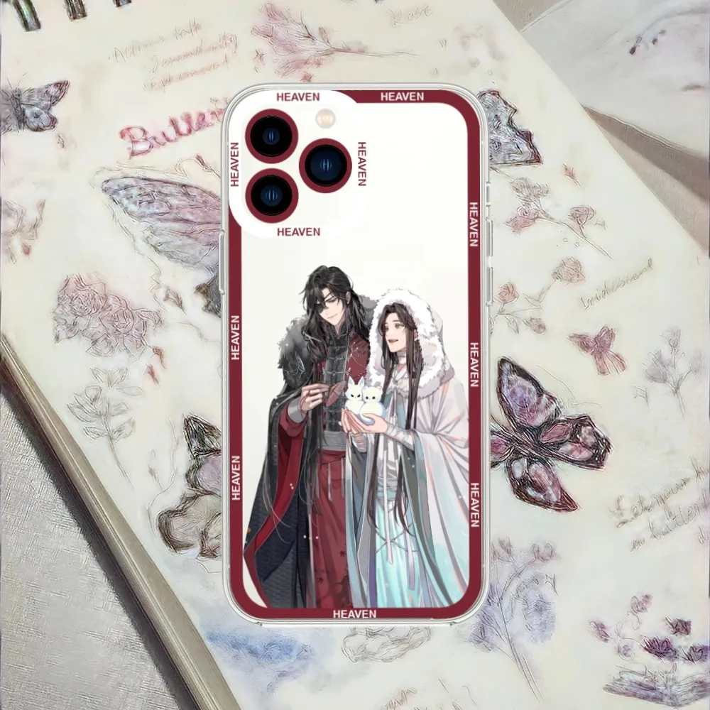 bilibili Comics TV Heaven Officials Blessing Phone Case For iPhone 13 14 Mini 11 12 Pro Max Transparent Shell