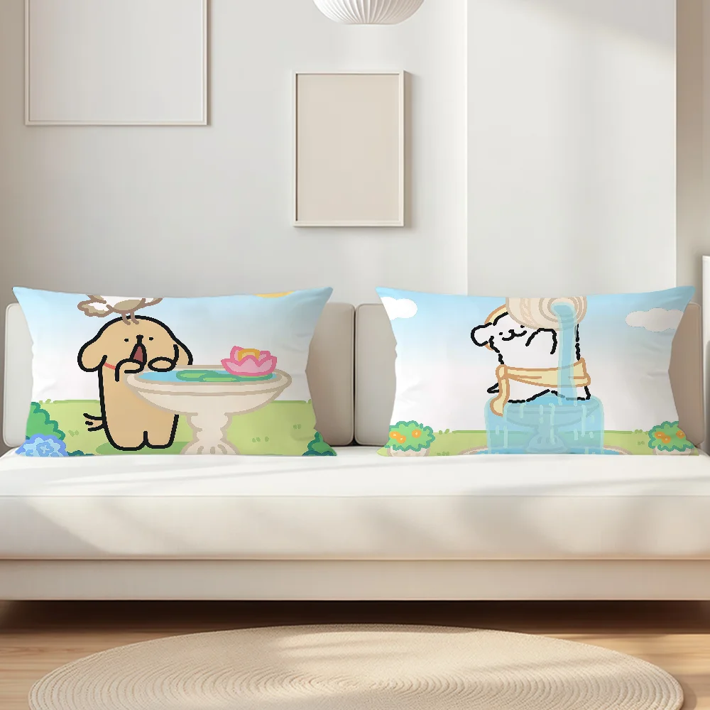 Line Dog M-maltese Pillowcase Suitable For Decorating Homes Bedrooms Children Room Sofas And Other Places