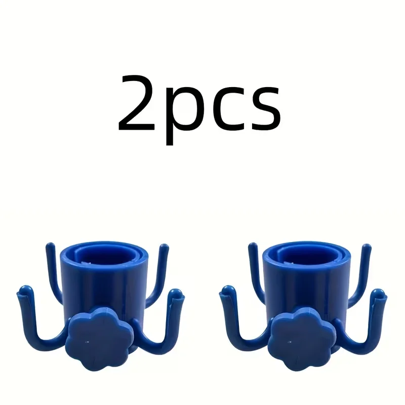 2 adjustable four-prong beach umbrella hooks - made of durable ABS plastic, securely holding towels, cameras, clothes and bags view 5