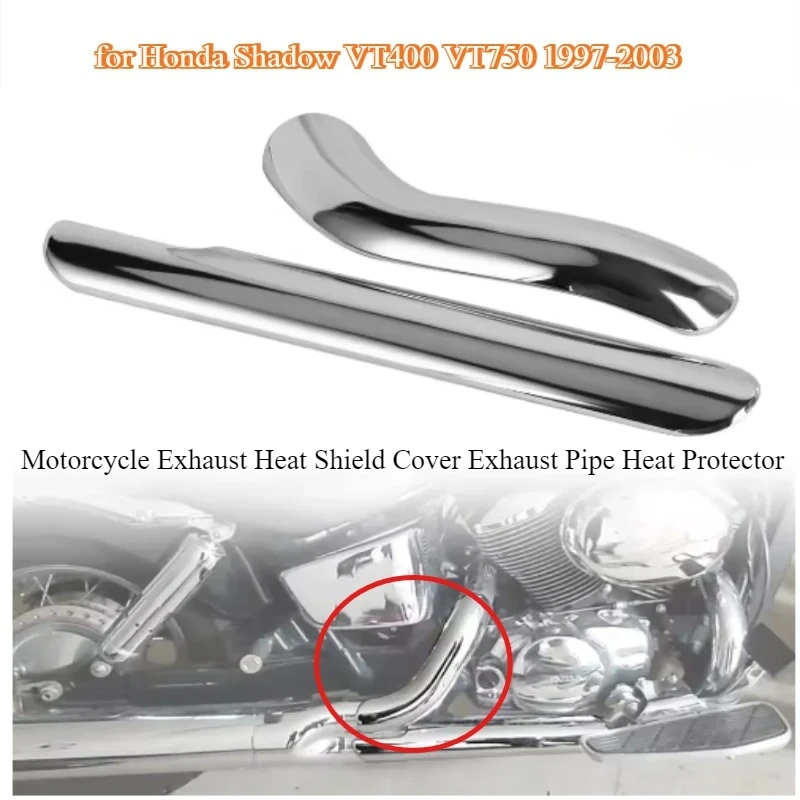 Motorcycle Exhaust Heat Shield Cover Exhaust Pipe Heat Protector for Honda Shadow VT 400 750 VT750 VT400 1997-2003