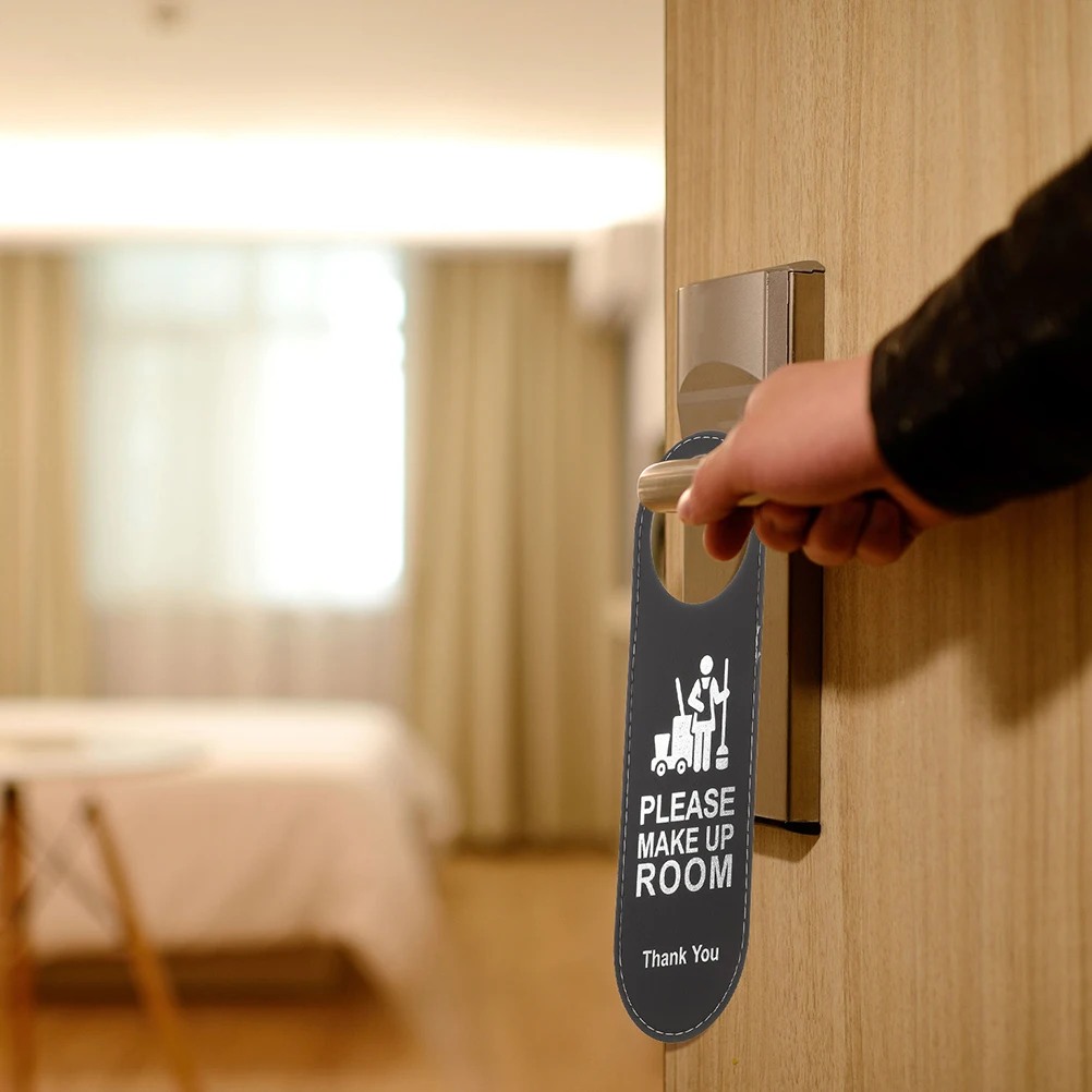 

6pcs Double Sided Door Hanger Signs 24x8cm Not Disturb Make Up Warning Hotel Bedroom Office Status Hanging Ornaments