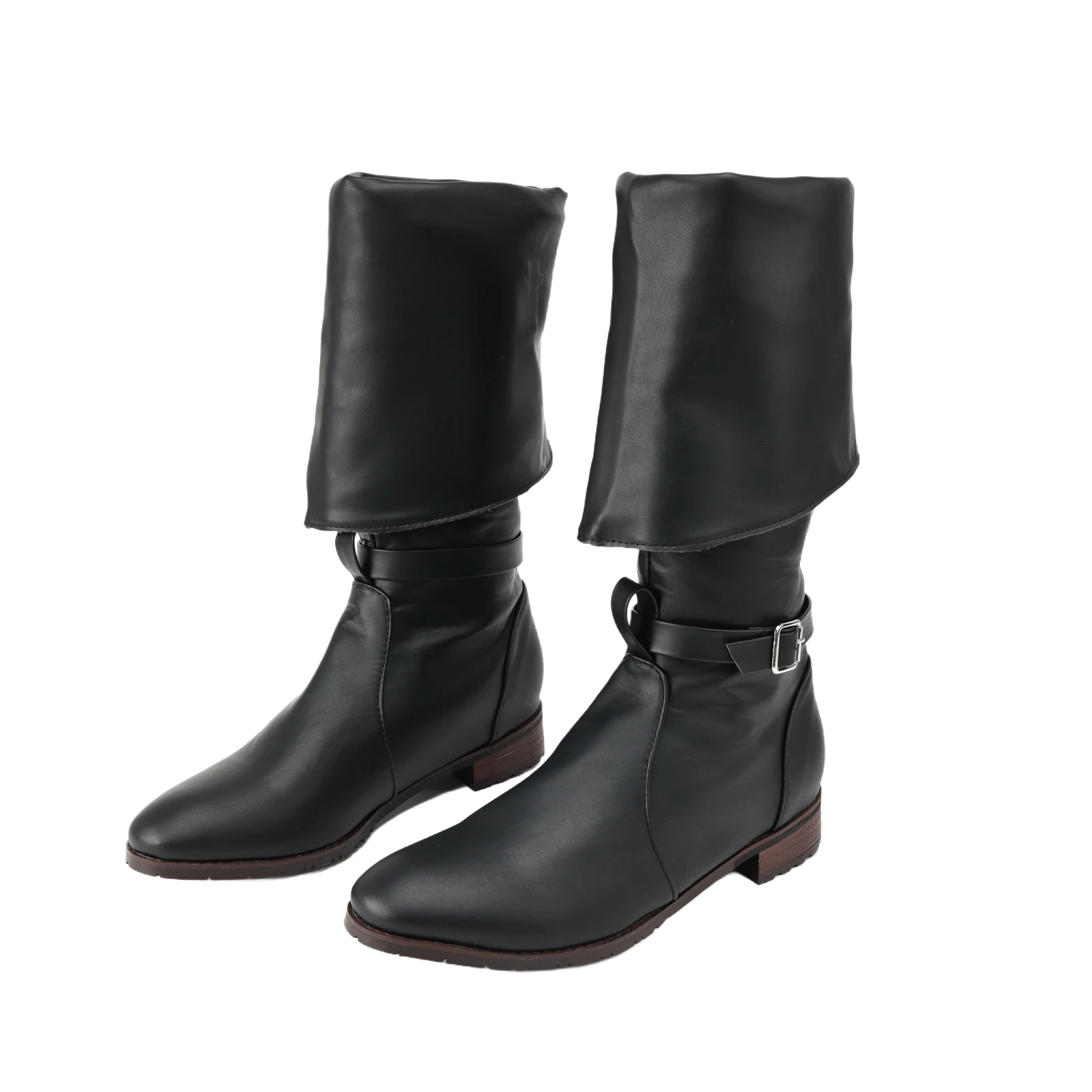 

Vintage Medieval Renaissance Viking Boots Unisex PU Leather Flat-Soled Pointed Toe Roman Boots Shoe Cover Halloween