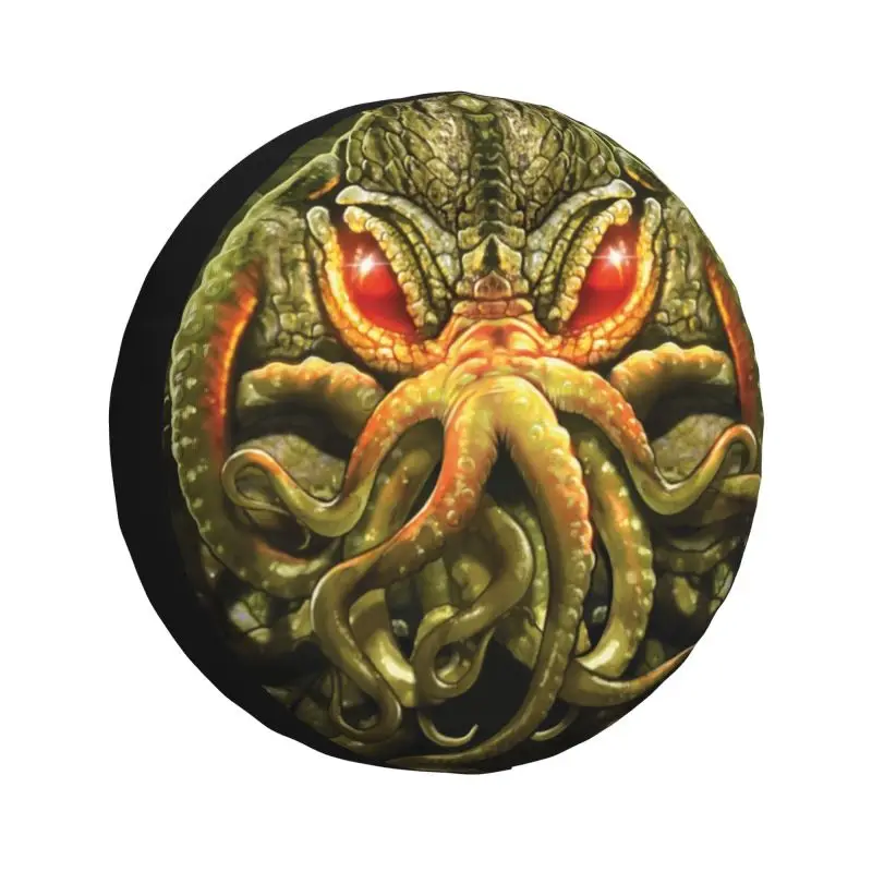 Horror Cthulhu Monster Tire Cover 4WD 4x4 Trailer Spare Wheel Protector for Mitsubishi Pajero 14