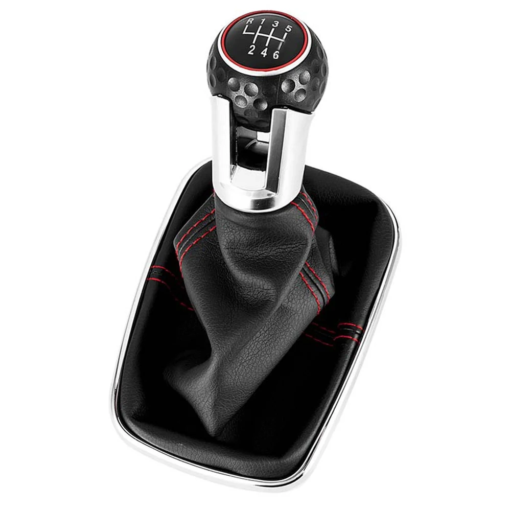 

PU Leather Car Gear Shift Knob Lever Gaitor Boot Cover 6 Speed for VW GOLF4 BORA GTI 1998-2004