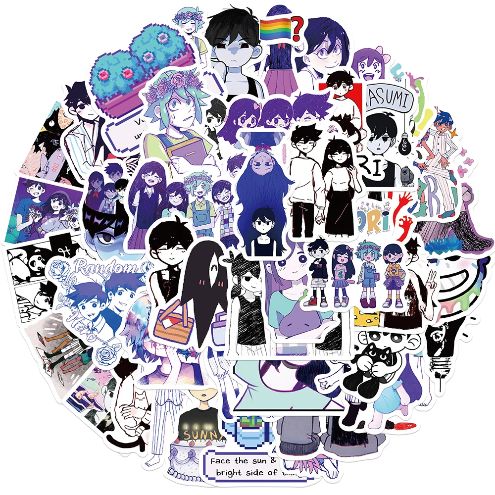 10/30/50PCS Cool Omori Game Stickers Sunny Basil Cartoon Decals Waterproof Graffiti Skateboard Laptop Phone Cute Sticker for Kid