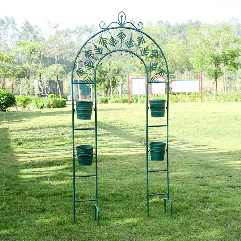Retro courtyard wrought iron floor insert climbing vine bracket