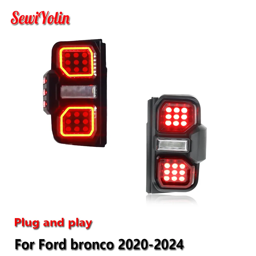 

Car LED Headlight Light Assemblies For Ford bronco 2020-2024 Auto Fog DRL Brake Turn Signal Lamp Plug and Play