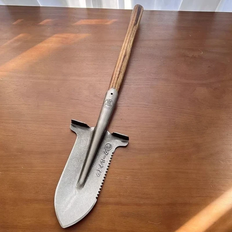 

Садовая лопата из марганцевой стали с деревянной ручкой Qinggang, портативная походная лопата для выживания, ручной инструмент для копания травы