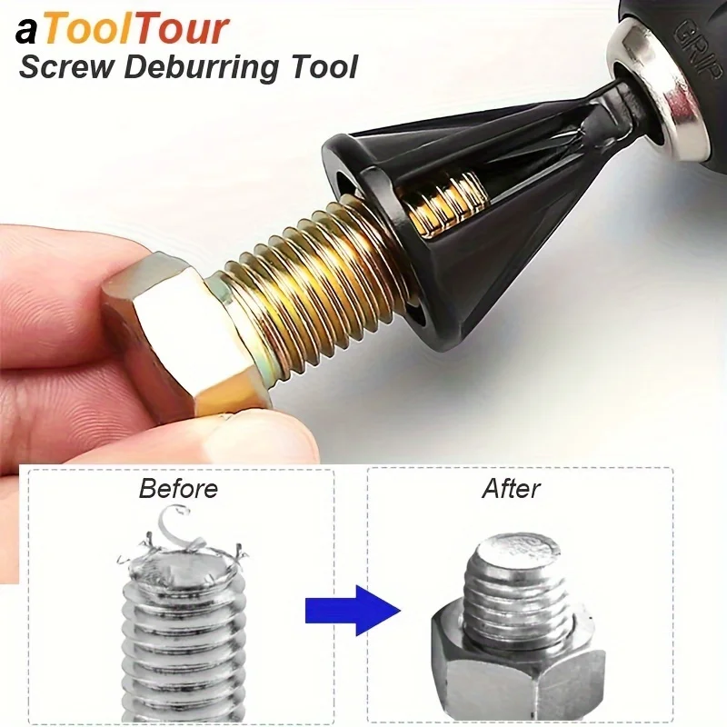 1pc Deburring External Chamfer Tool Metal Hex Triangle Trimming Drill Bit for Stainless Steel Copper Screw Fast Remove Burr