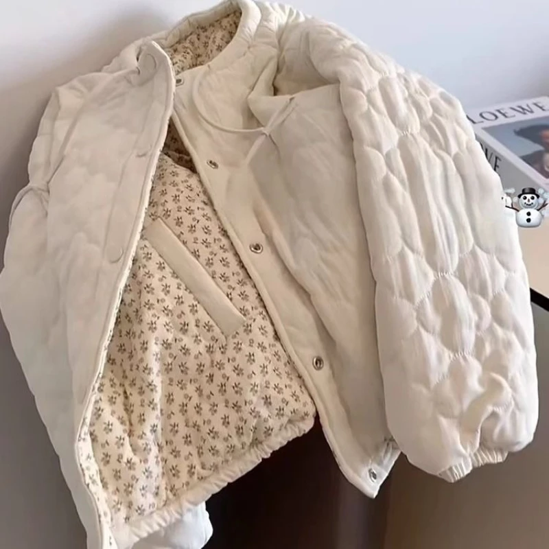 Print Patchwork Ins Chic Parkas Small Fellow Thin Western Style Age Reduction Coat Slim Exquisite Literary Casual