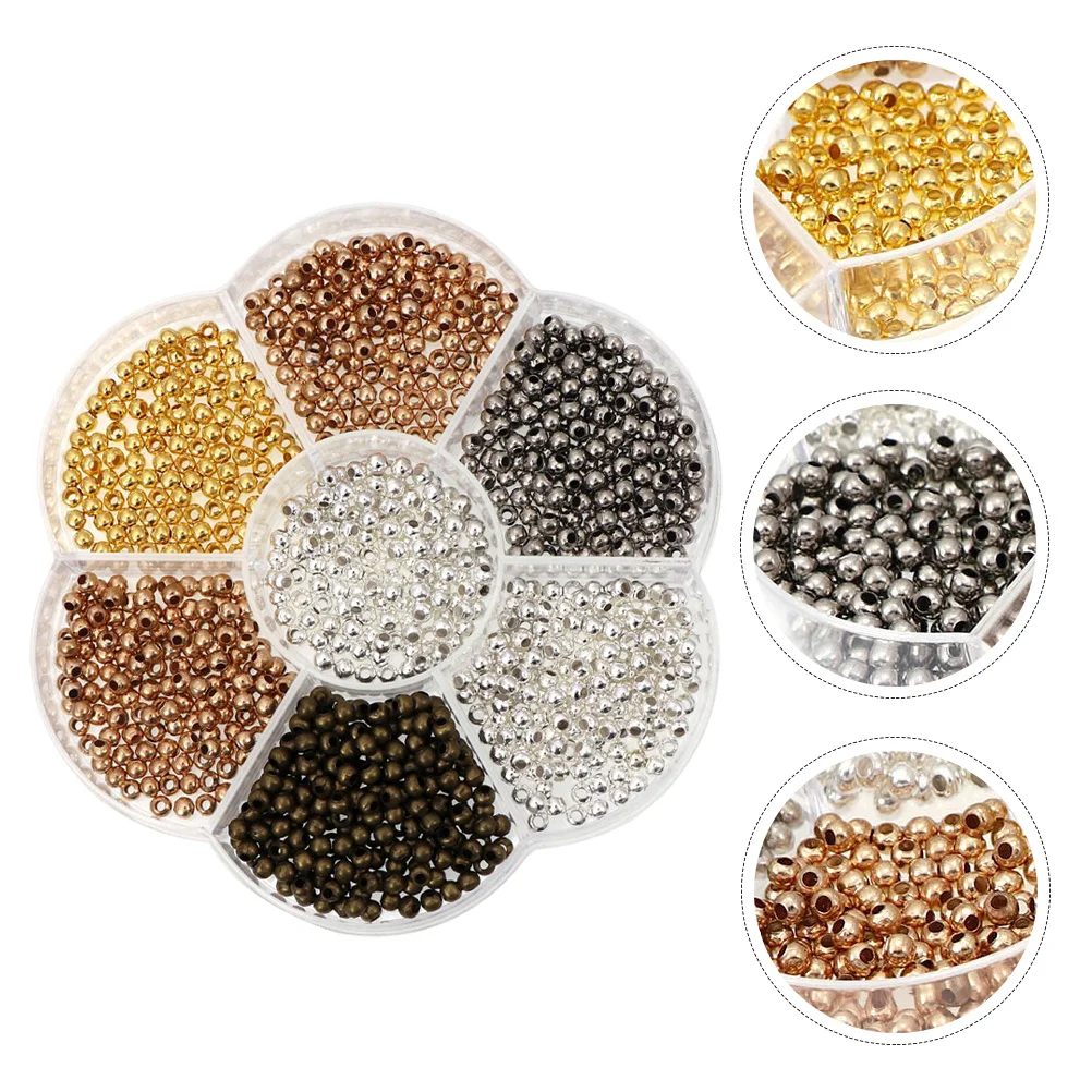 

2800Pcs Creative Copper Spacer Beads Durable DIY Bracelets Necklace Jewelry Loose Beads Craft Making Accessories