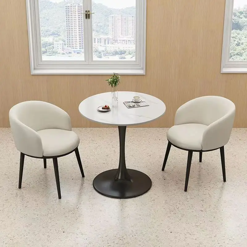 Nordic Slate Negotiation Table and Chair Office Meeting Guest Reception Balcony Leisure Table and Chair Apartment