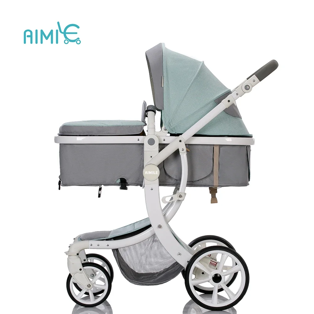 Bassinet Baby Stroller Reversible All Terrain Strollers for Infant Toddler Pram Pushchair