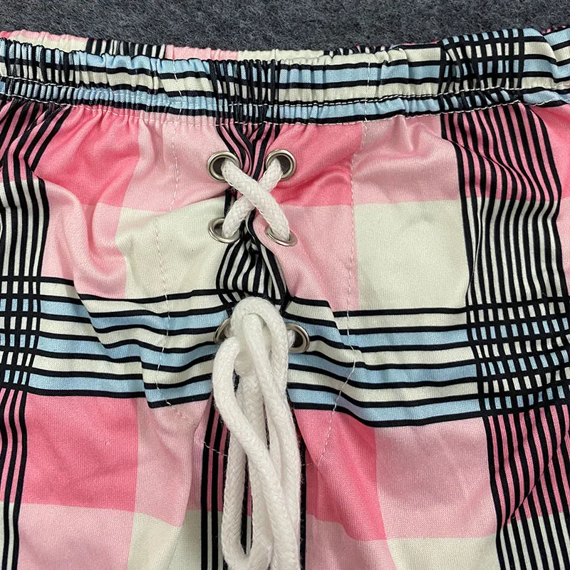 2025 패션 감성 펑크 캐주얼 비키니 투피스 수트 스트릿 Y2K 고딕 체크 프린트 여름 비치 수영복 2000년대 여성 의류