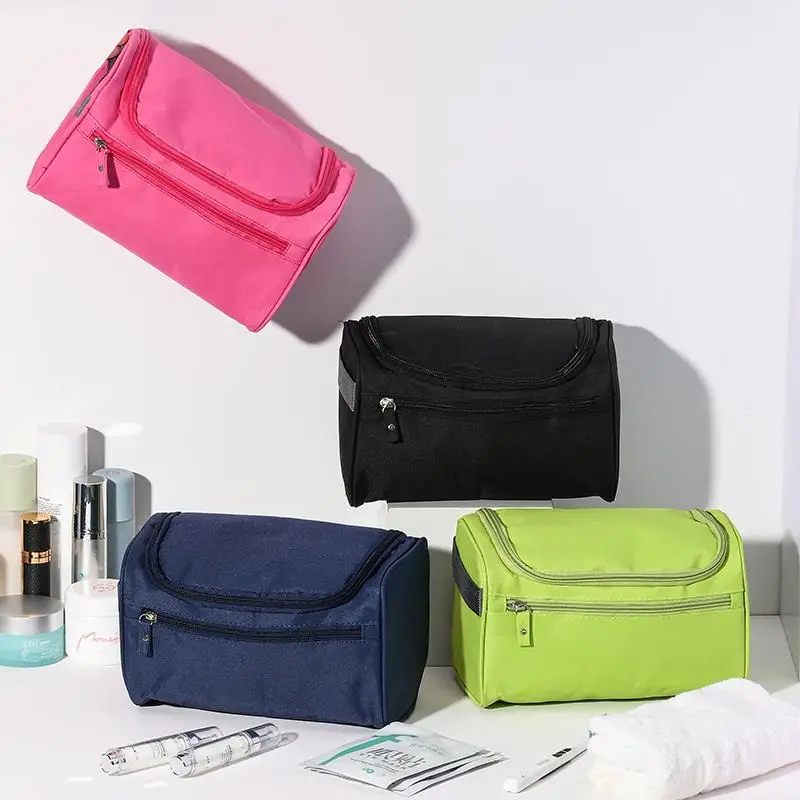 PU Handheld Makeup Bag With Zipper Portable Travel Skincare Products Organizer Large-capacity Cosmetic Bag For Washing Cosmetic