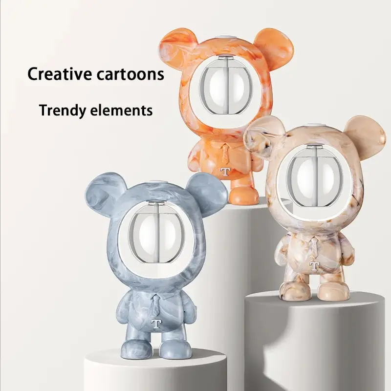 50ml Aroma Diffuser 3 Modes Cartoon Bear Ultrasonic Essential Oil Diffuser Decorative Ornaments Perfume Purifier Home Gift